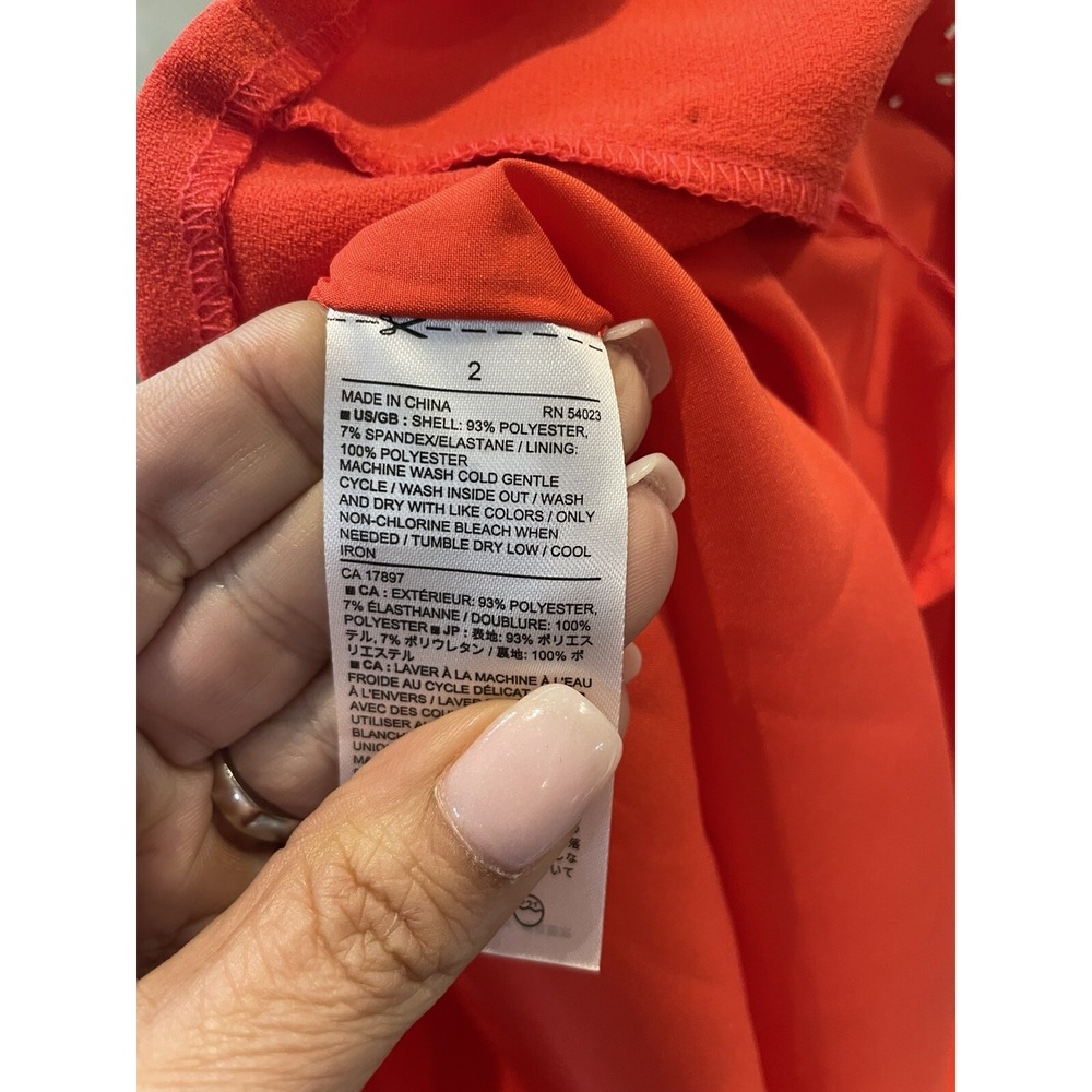 Banana Republic 2 Orange Laser Cut Out Sheath Dress Sleeveless August NWT - Picture 12 of 12